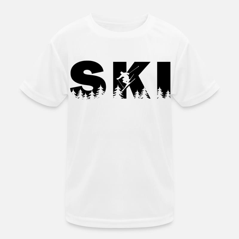 Ski. Ski-Wintersport Kinder Funktions-T-Shirt