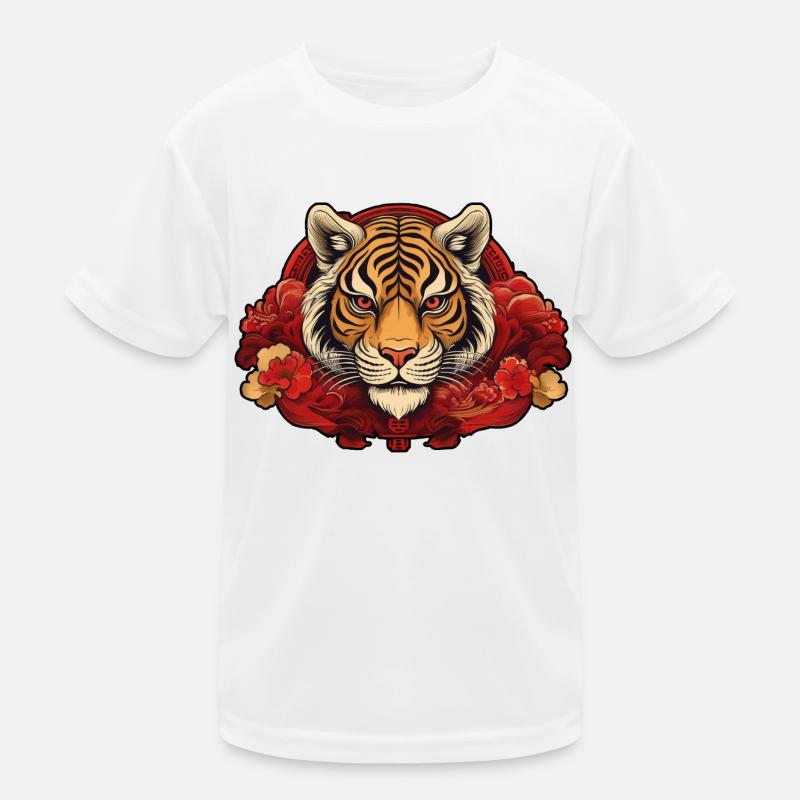 Tiger with Background Kinder Funktions-T-Shirt