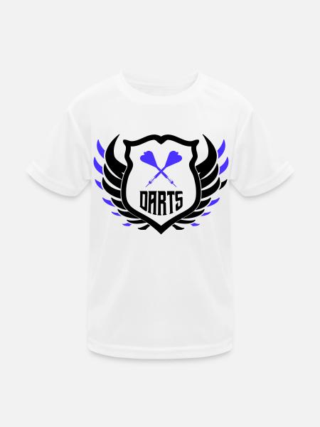darts crest - Kinder Funktions-T-Shirt - Weiß - Vorne