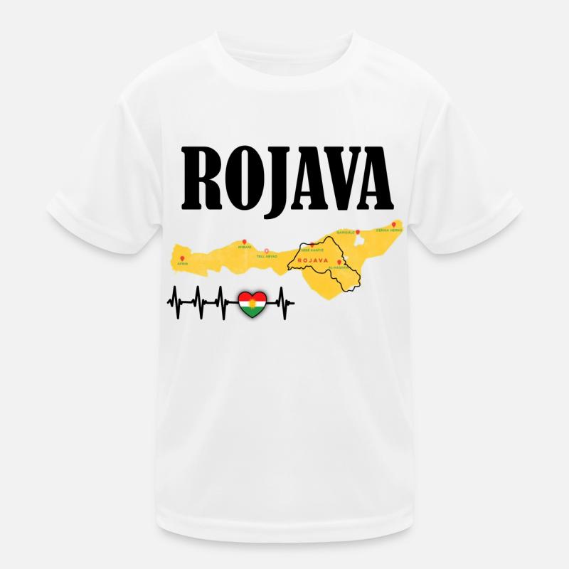 Kurdistan Rojava Kurde Kurdisch Geschenk - Kinder Funktions-T-Shirt - Weiß