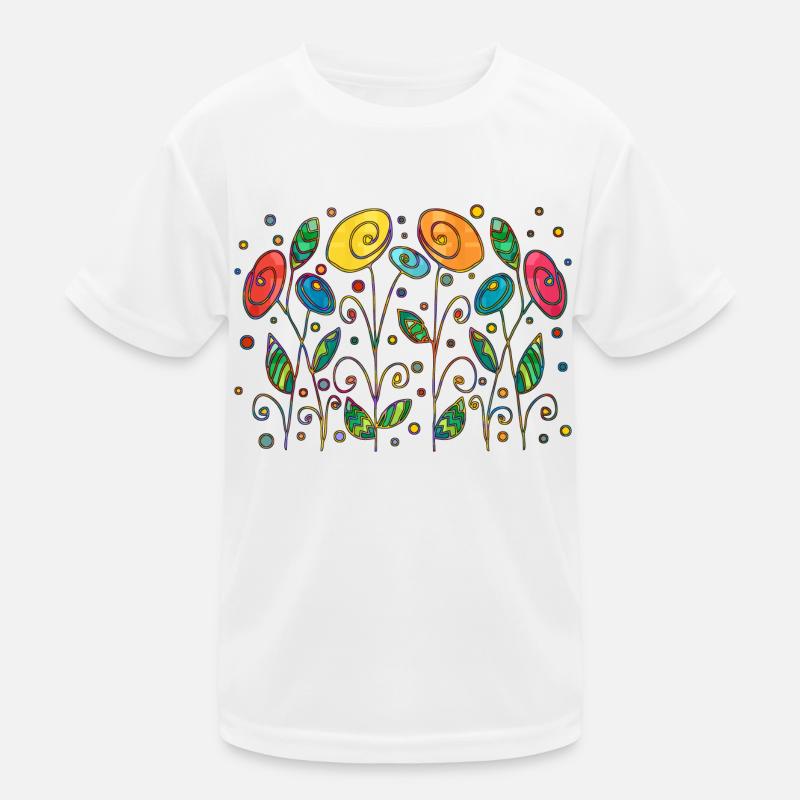 Blumen Kinder Funktions-T-Shirt
