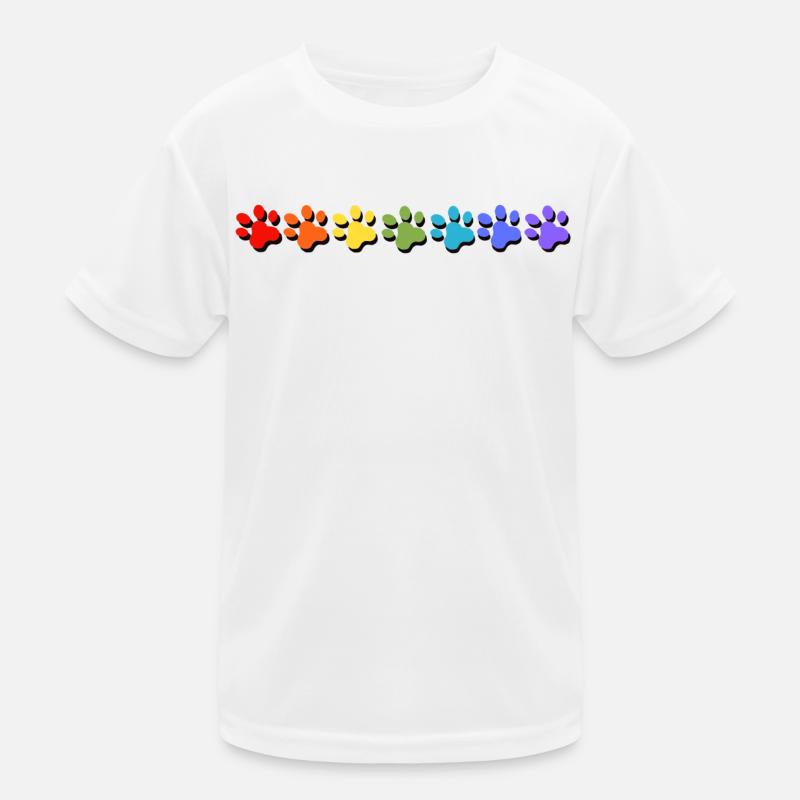 Empreinte de patte chien chat arc-en-ciel T-shirt sport Enfant