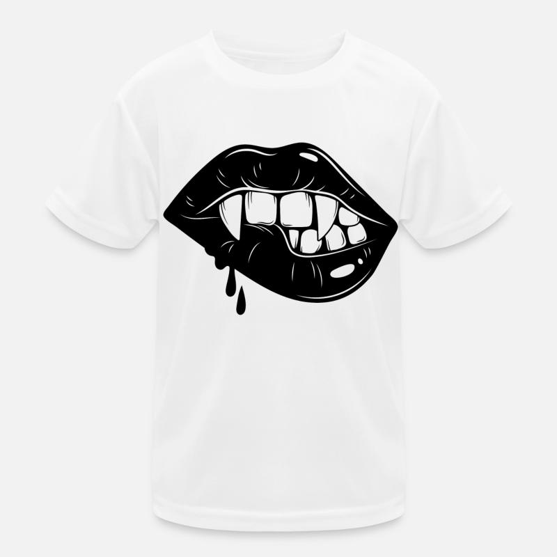 Halloween Vampire Lips Dentures Kids Functional T-Shirt