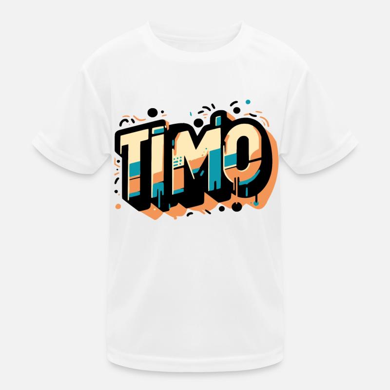 Timo Name Graffiti Kinder Funktions-T-Shirt