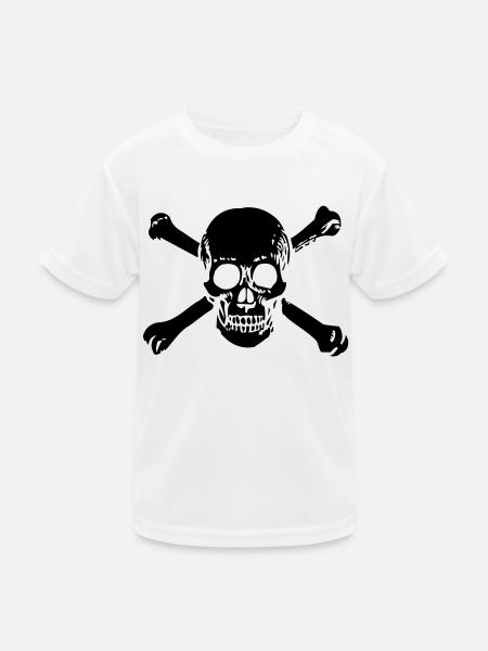 OLD SCHOOL SKULL 1C - Kids Functional T-Shirt - white - Front