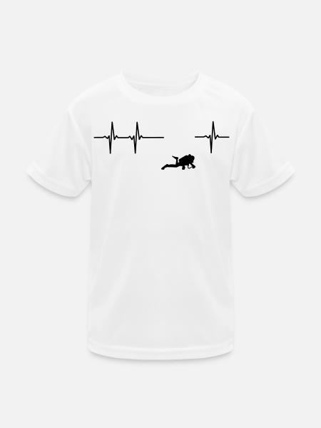 Taucher EKG - Kinder Funktions-T-Shirt - Weiß