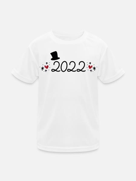 2022 - Kinder Funktions-T-Shirt - Weiß - Vorne