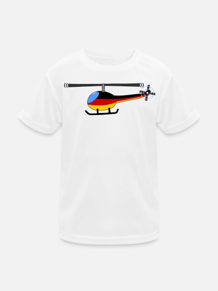 Hubschrauber Deutschland Flagge Kinder - Kinder Funktions-T-Shirt - Weiß