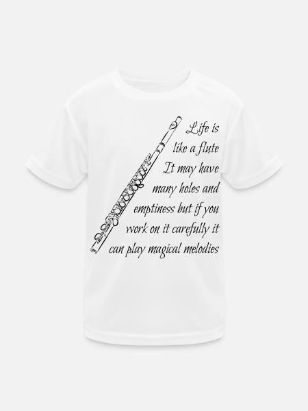Querflöte Flöte Flute Spruch Geschenk Funny Shirt - Kinder Funktions-T-Shirt - Weiß