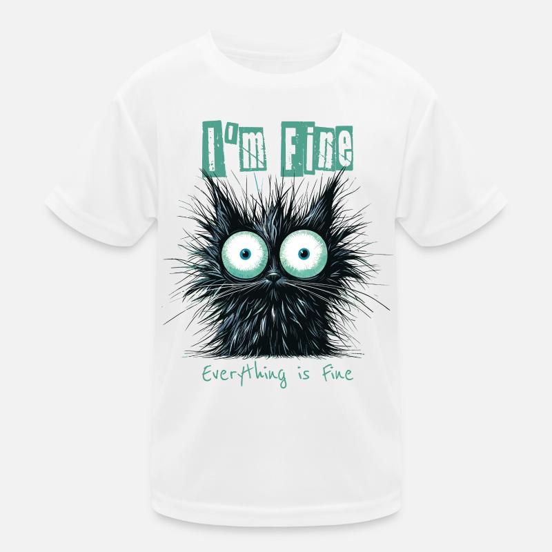 Zerzauste Katze I'm Fine Everything is Fine Kinder Funktions-T-Shirt