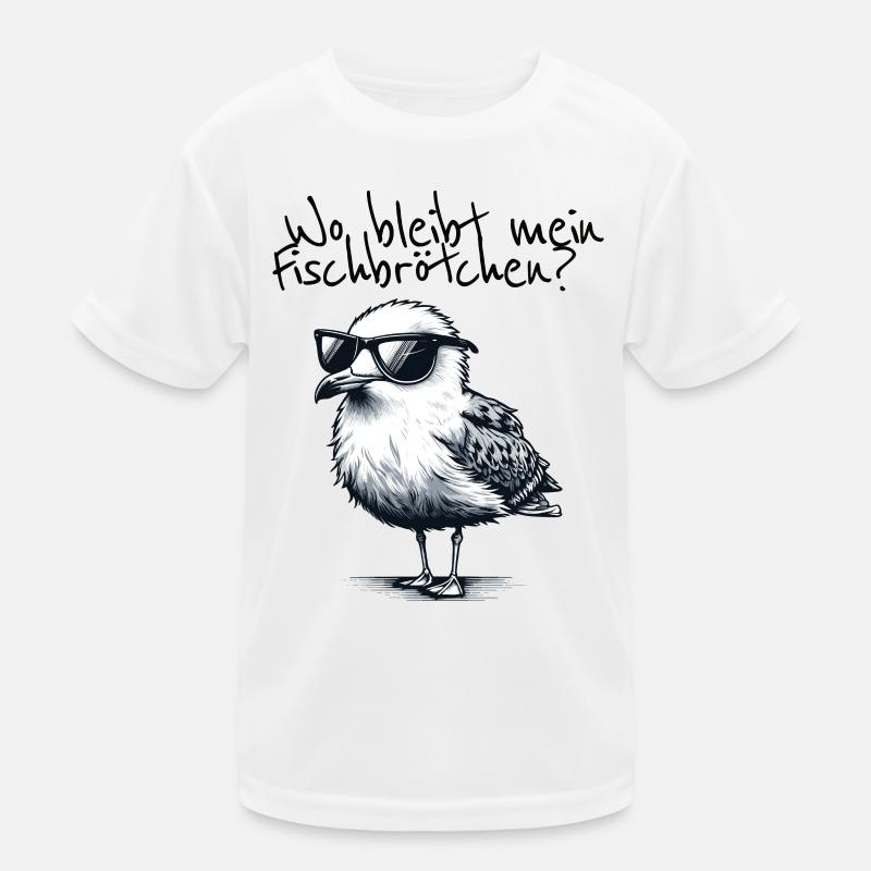 Where's My Fish Sandwich Cool Seagull Saying Kids Functional T-Shirt