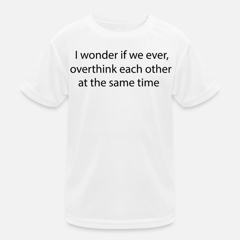Statement lettering Overthinking - Kids Functional T-Shirt - white