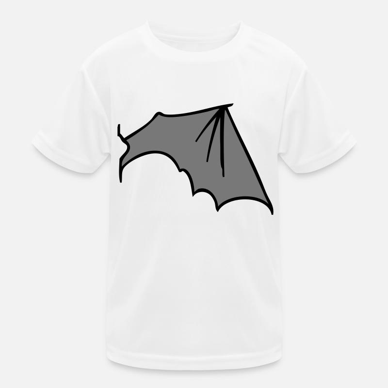 batwing_right_grey - Kinder Funktions-T-Shirt - Weiß