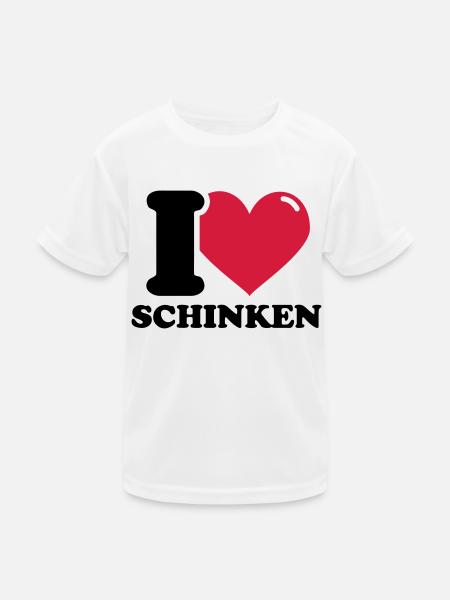 I love Schinken - Kinder Funktions-T-Shirt - Weiß - Vorne