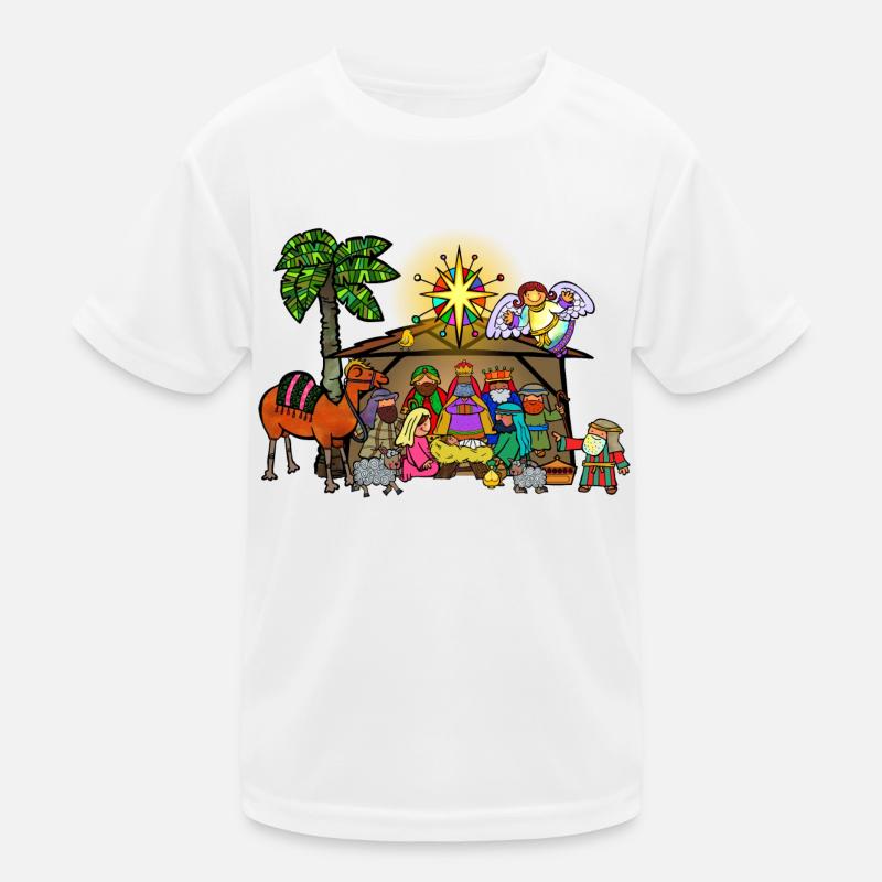 Weihnachtskrippe Kinder Funktions-T-Shirt