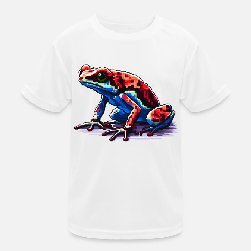 Grenouille dendrobate empoisonnée colorée en aspect pixel 8 bits T-shirt sport Enfant