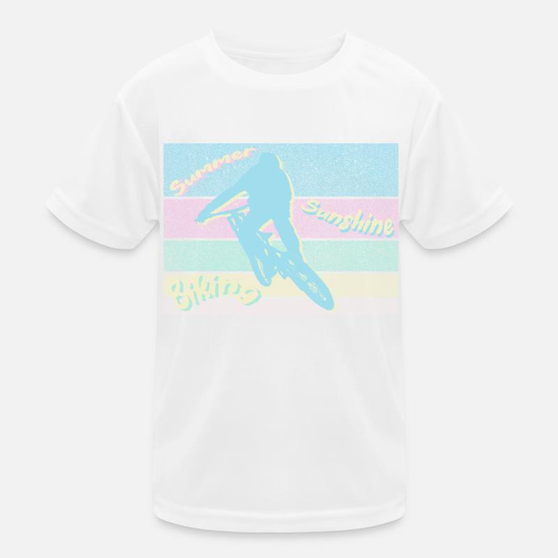 Summer Sunshine Biking - Kinder Funktions-T-Shirt - Weiß