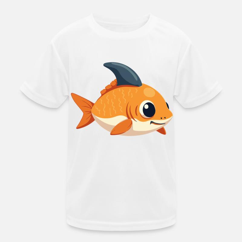 Goldfisch mit Haiflosse – Trau Dich anders zu sein Kinder Funktions-T-Shirt