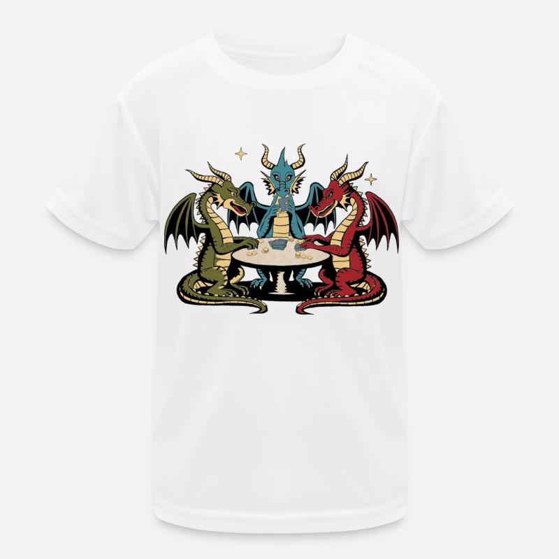 Dragons playing cards Kids Functional T-Shirt