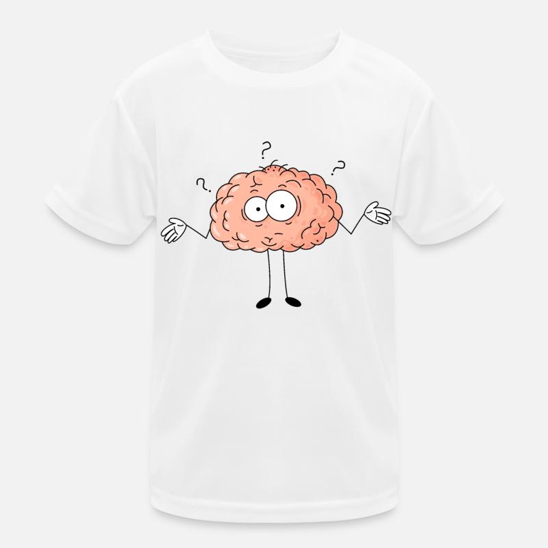 Comic Gehirn wundern Fragezeichen Kinder Funktions-T-Shirt