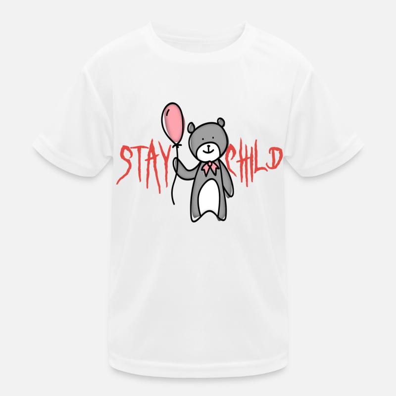 Bär mit Luftballon bleib Kind Kinder Funktions-T-Shirt