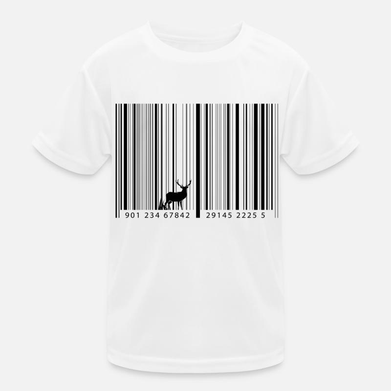 Code-barres comme forêt avec cerf T-shirt sport Enfant