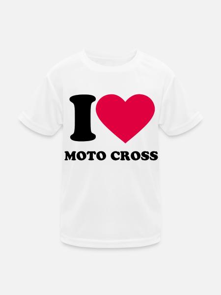 I love moto cross - T-shirt sport Enfant - blanc - Devant