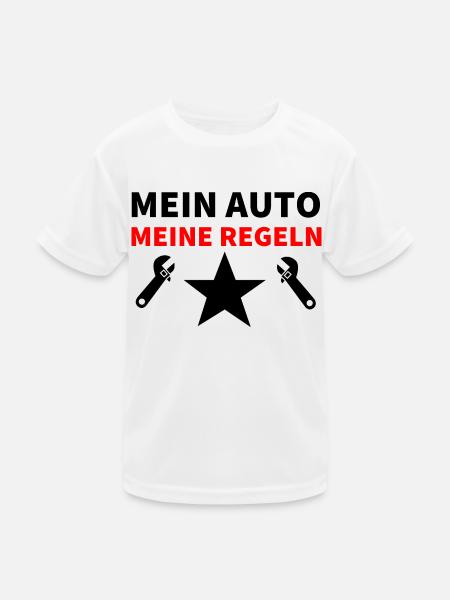 Auto - Kinder Funktions-T-Shirt - Weiß
