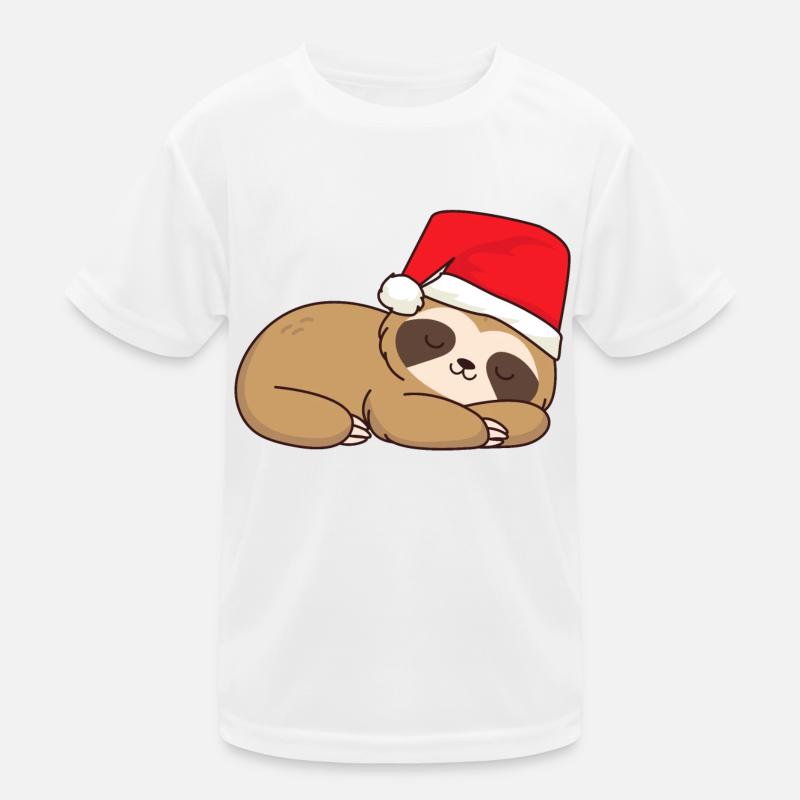 Sloth sleeping with Christmas hat Sloth Kids Functional T-Shirt