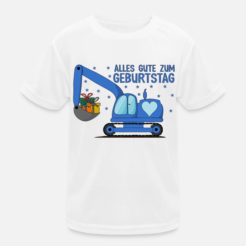 Bagger Kinder Alles Gute zum Geburtstag Herz Kinder Funktions-T-Shirt