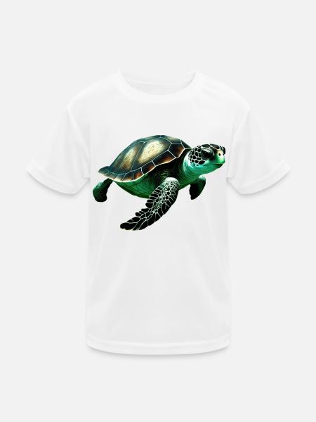 Die Grüne Meeresschildkröten sind prächtige Tiere - Kinder Funktions-T-Shirt - Weiß - Vorne