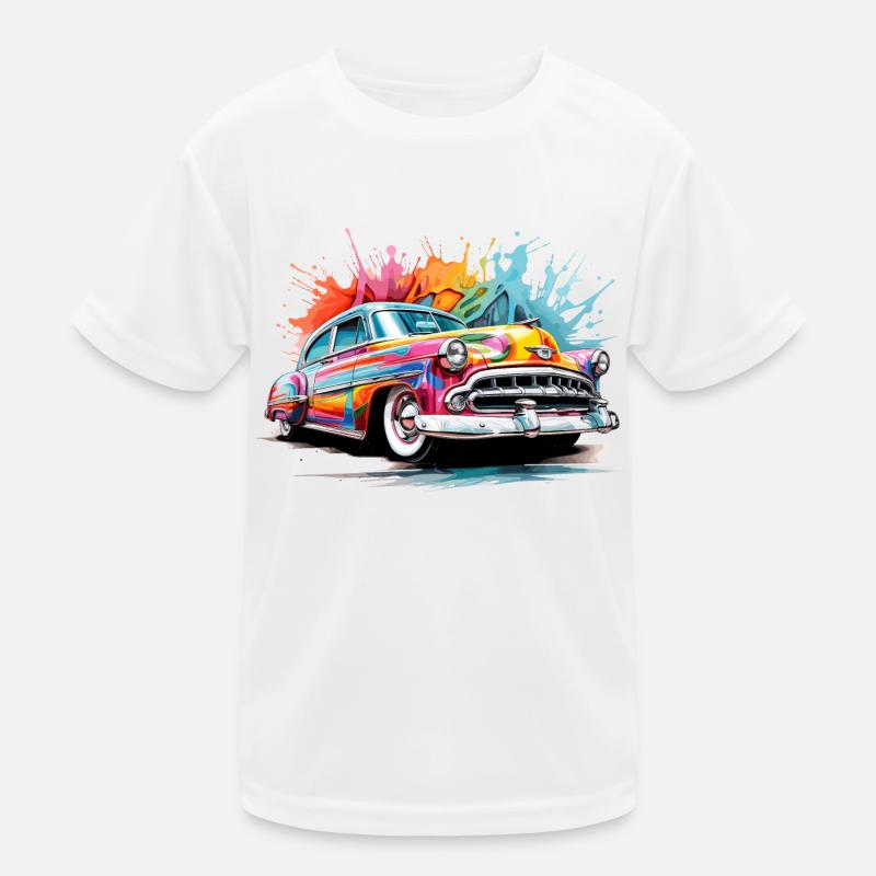 colorful classic car Kids Functional T-Shirt