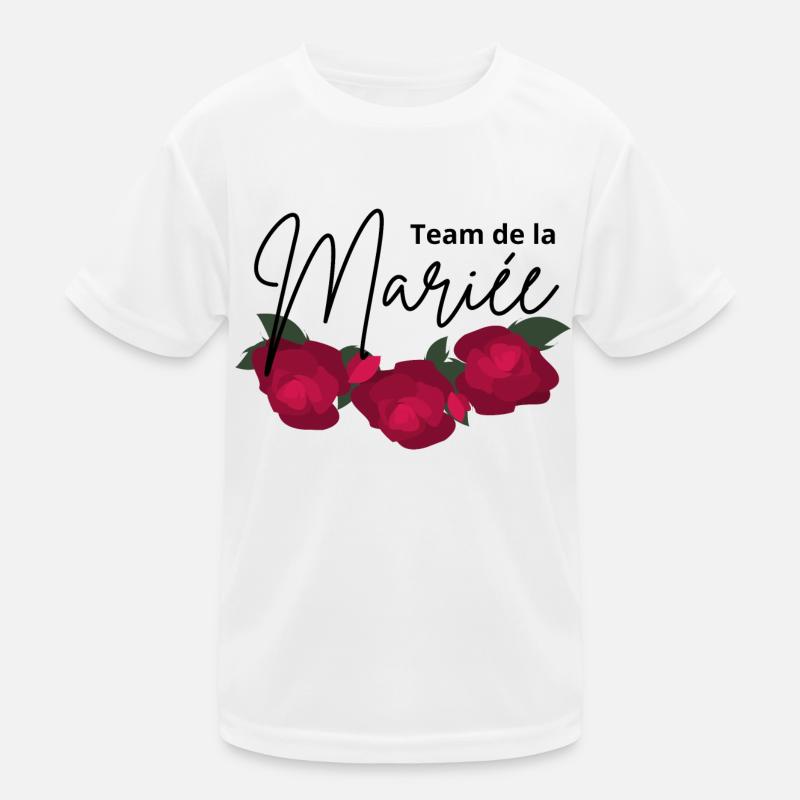 Minimalistisches Brautteam mit roter Blume Kinder Funktions-T-Shirt