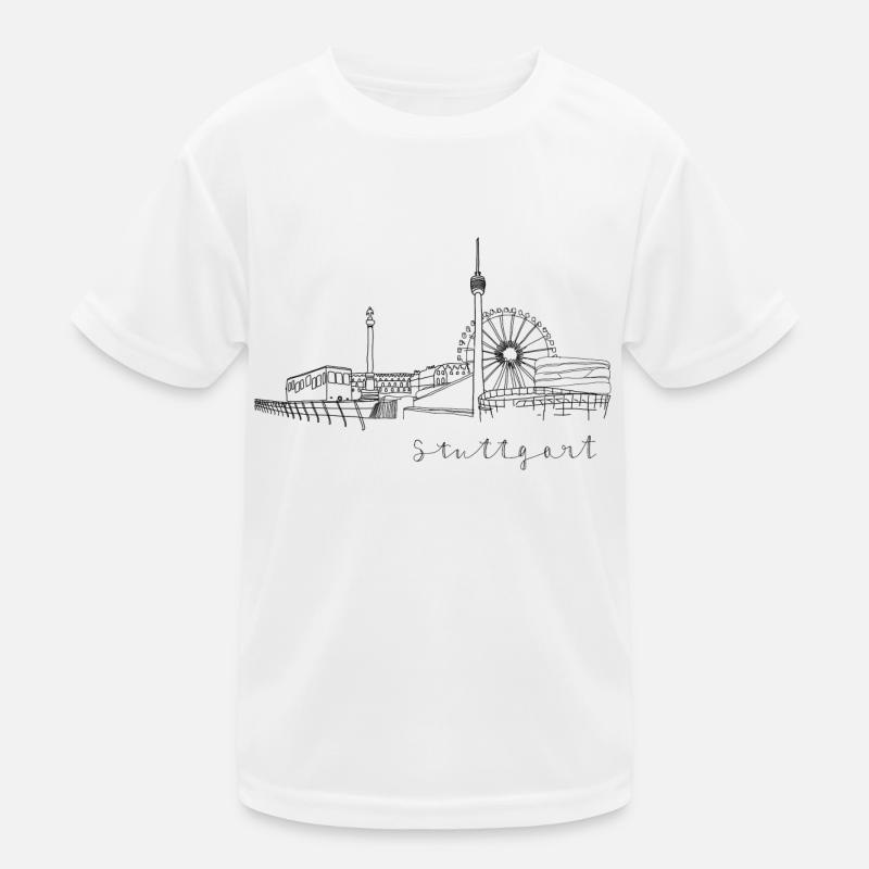 Stuttgart Skyline - Kinder Funktions-T-Shirt - Weiß
