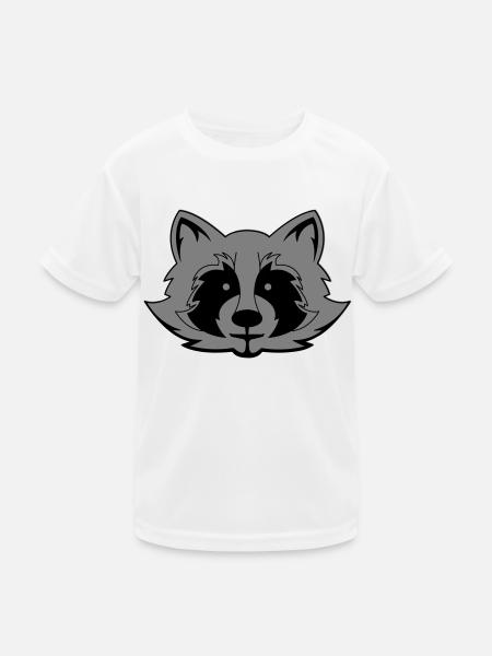 Raccoon Comic - Kids Functional T-Shirt - white - Front