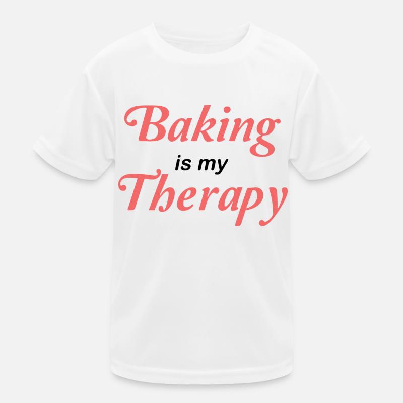 Baking is my therapy - Kids Functional T-Shirt - white