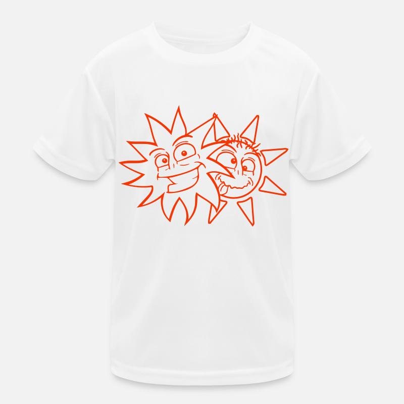 2 Suns Funny Faces Laughing Comic Cartoon Kids Functional T-Shirt