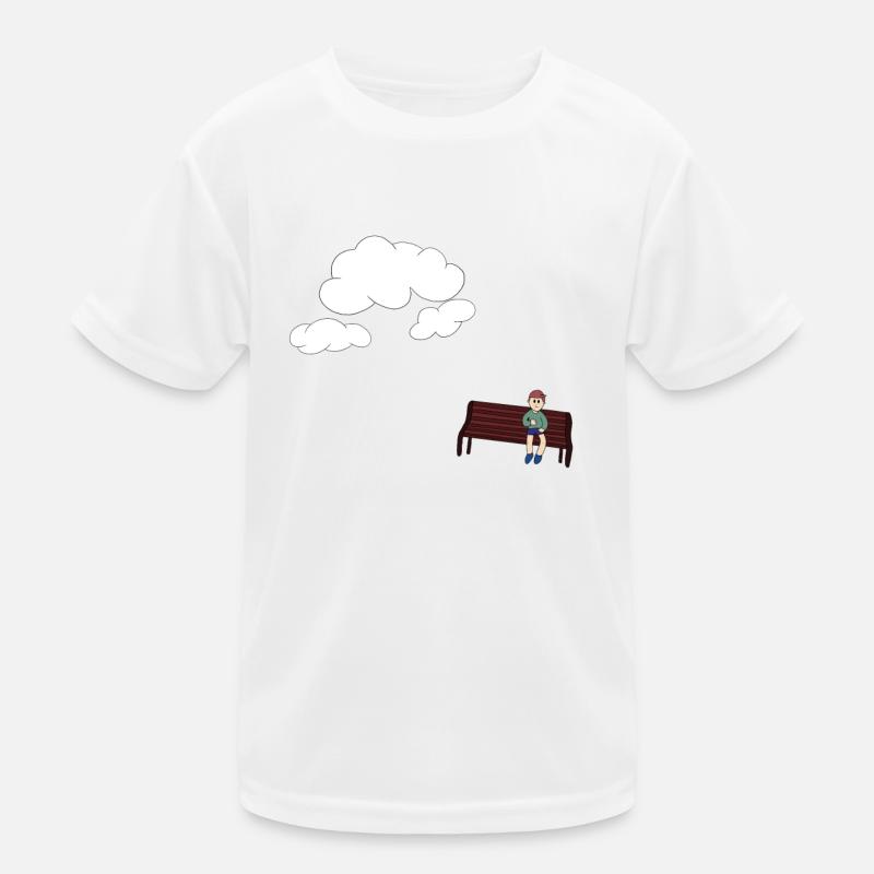 Musing auf einer Bank Kinder Funktions-T-Shirt