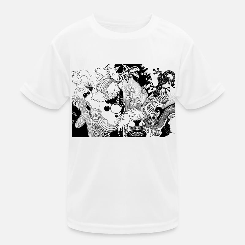 Black and white drawing Kids Functional T-Shirt