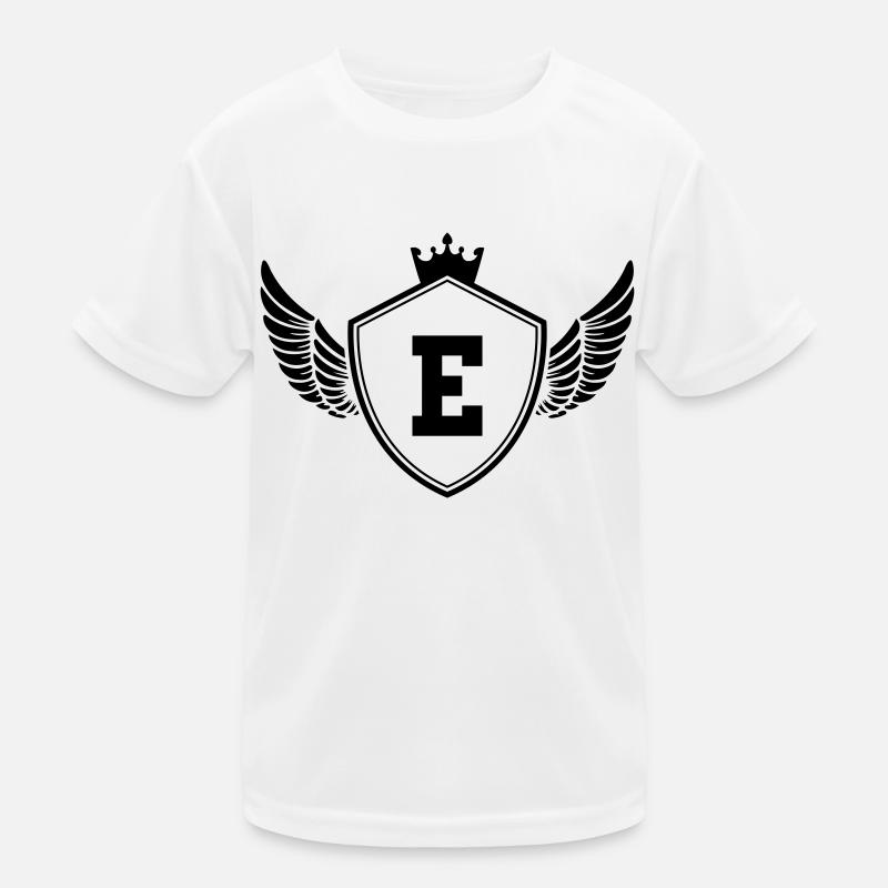 wappen E - Kinder Funktions-T-Shirt - Weiß