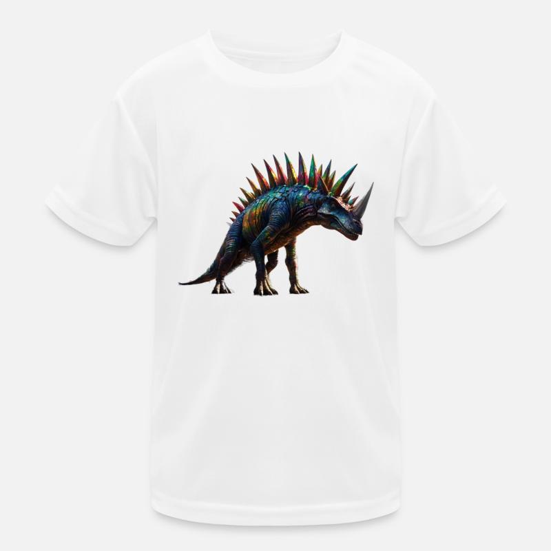 Regenbogenfarbener Dino Punk Kinder Funktions-T-Shirt