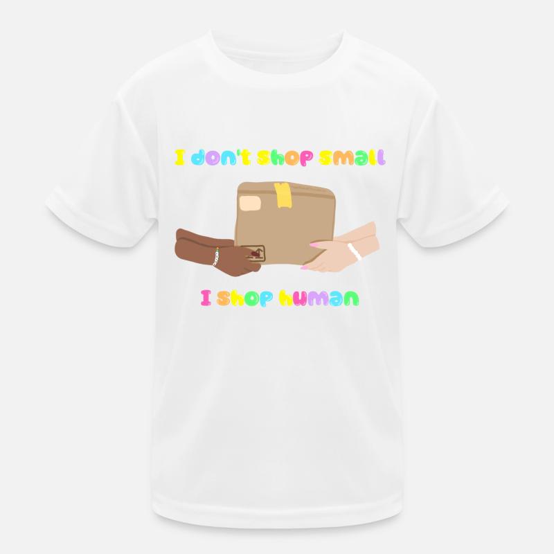 Klein einkaufen, menschlich einkaufen Kinder Funktions-T-Shirt