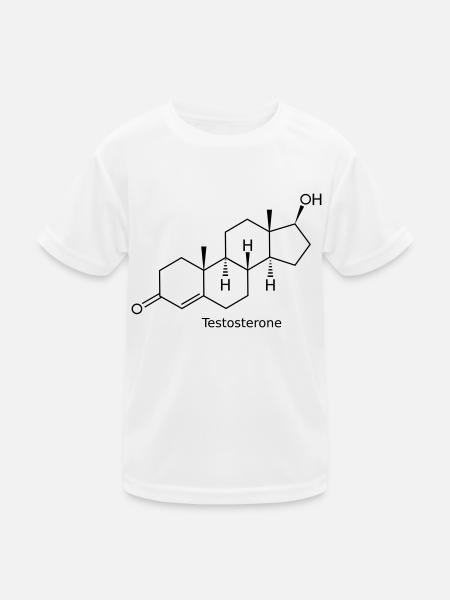 Testosterone - Bodybuilding, , Fitness - Kinder Funktions-T-Shirt - Weiß - Vorne