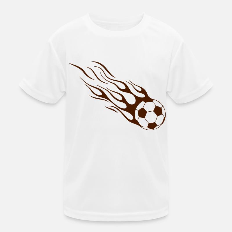 flame soccer ball Kids Functional T-Shirt