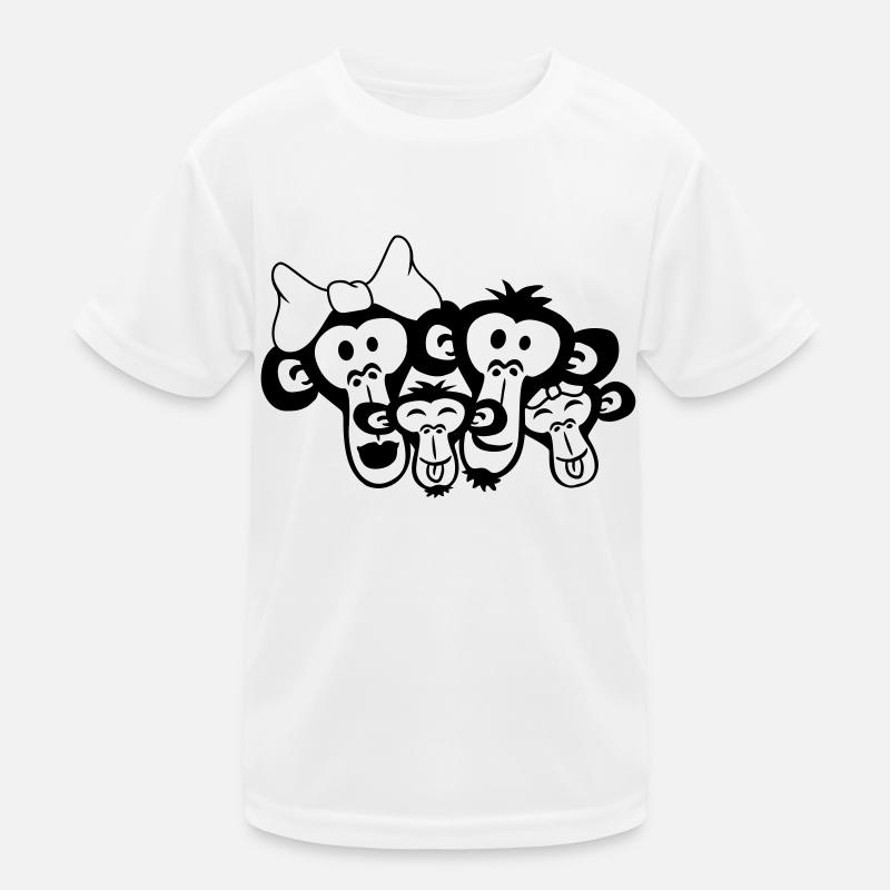 Affen Familie 2 Kinder Junge Papa Mama Eltern Kinder Funktions-T-Shirt