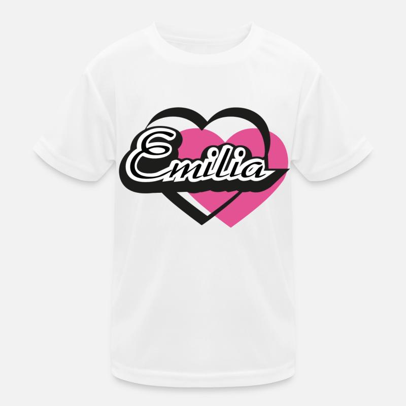 Name Emilia Herz Kinder Funktions-T-Shirt