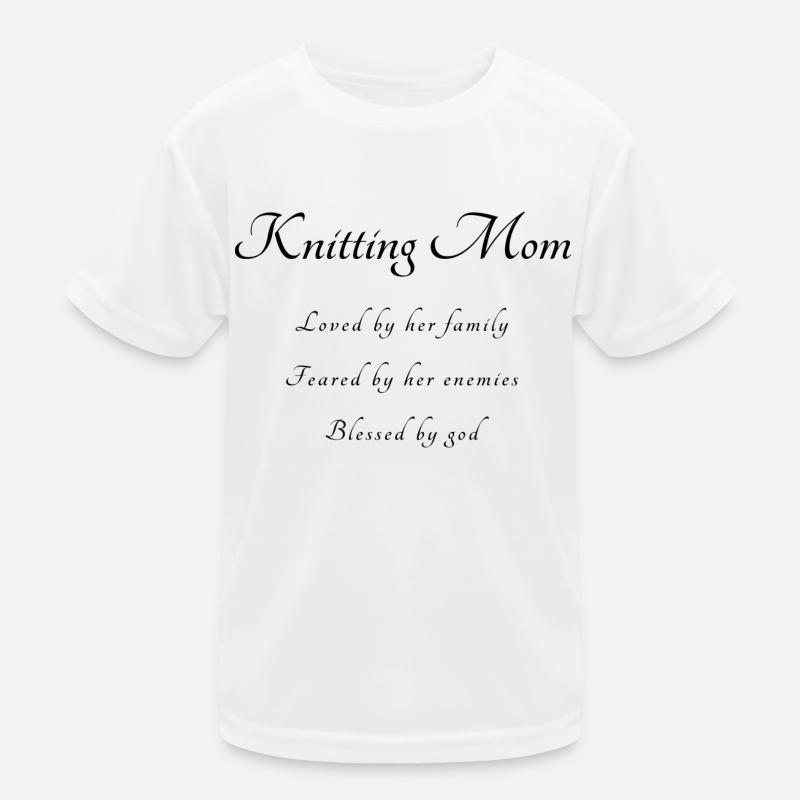 Stricken Spruch Mama - Kinder Funktions-T-Shirt - Weiß