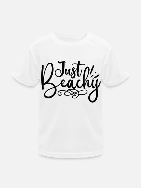 Just Beachy - Kinder Funktions-T-Shirt - Weiß - Vorne