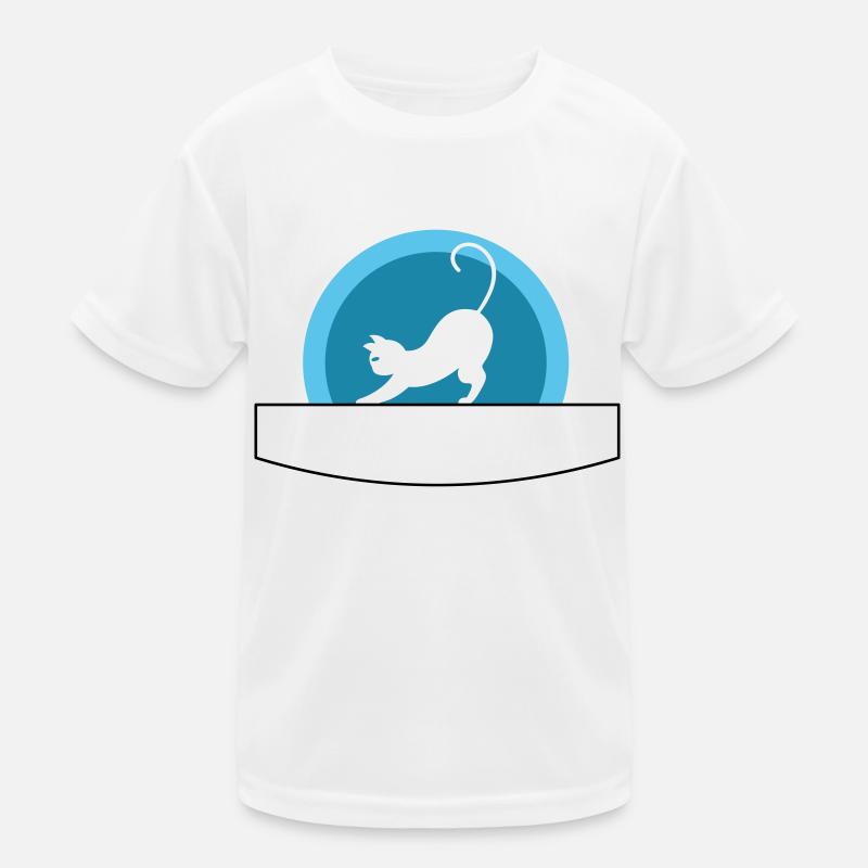 Katze | mit Schreibfeld | Vectorgraphic Kinder Funktions-T-Shirt