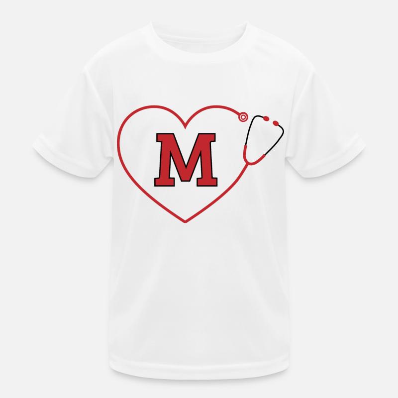 Lettre m stéthoscope T-shirt sport Enfant
